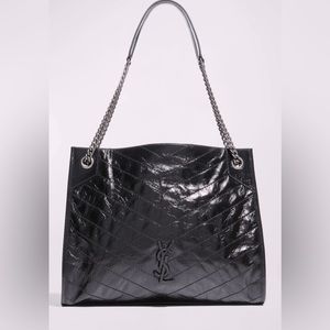 Saint Laurent
Niki YSL Monogram Leather Shopping Tote Bag